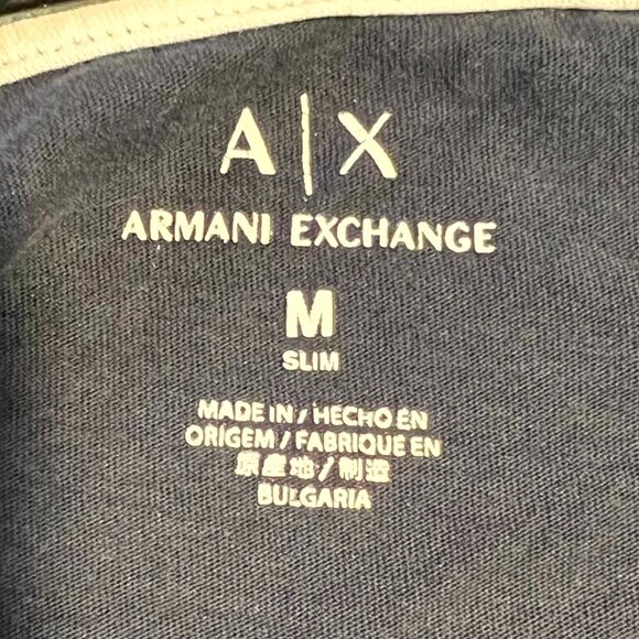 Armani Exchange Slim Fit Black w Dotted Circular Abstract Pattern T-Shirt SZ Med - Picture 2 of 3